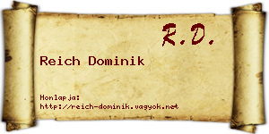 Reich Dominik névjegykártya